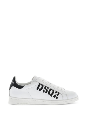 DSQUARED2 Boxer logo-print leather sneakers - White