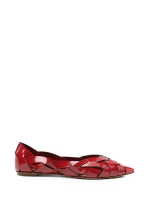 Del Carlo woven patent-leather ballet flats - Red