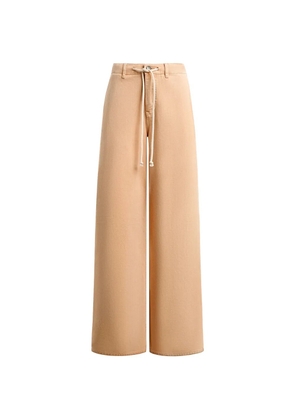 12 STOREEZ drawstring wide-leg jeans - Neutrals