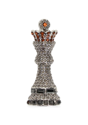 Weekend Max Mara crystal-embellished chess-piece brooch - Silver