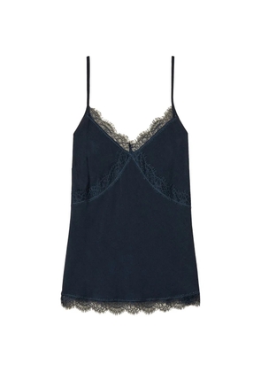 TWINSET crêpe de Chine top with lace - Blue