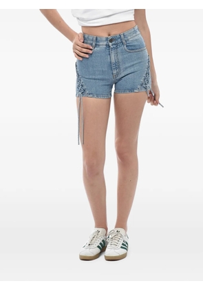 Stella McCartney lace-up denim mini shorts - Blue