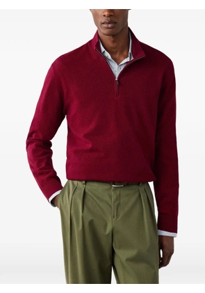 Hackett London quarter-zip elbow-patch knit - Red
