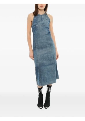 Diesel rhinestone-embellished denim midi dress - Blue