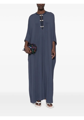 Marina Rinaldi pearl-embellished kaftan maxi dress - Blue