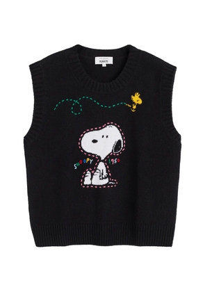 Chinti & Parker Snoopy intarsia-knit sweater vest - Black
