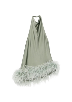 THE ARCHIVIA Co Ord Mia Ares feather-trim trousers set - Green