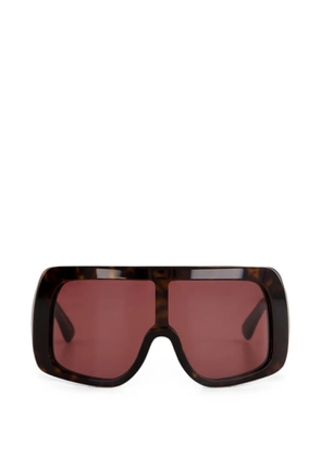 Emmanuelle Khanh Freedom tortoiseshell-effect shield-frame sunglasses - Brown