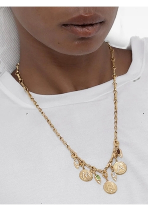 Azlee initial-motif diamond pendant - Gold