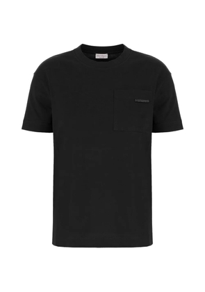 Brunello Cucinelli Monili-embellished chest-pocket T-shirt - Black