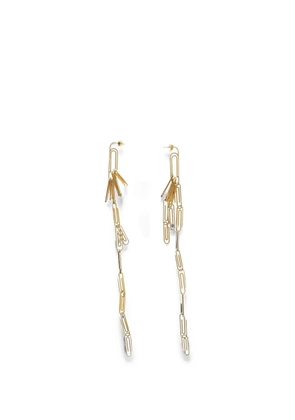 Off-White maxi paperclip-shaped earrings in gold effect