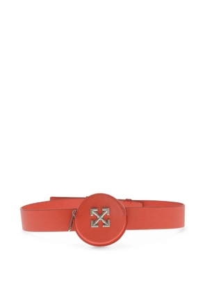 Off-White leather belt with coin pocket - Red