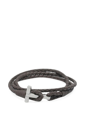 TOM FORD braided leather bracelet - Grey
