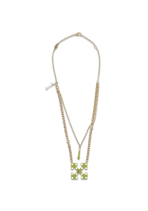 Off-White Arrows double chain necklace - Gold