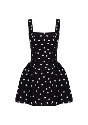 HAMZA polka-dot lace-up mini dress - Black