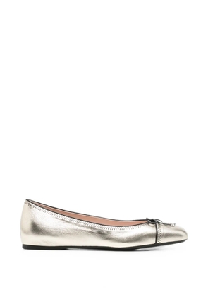 Valentino Garavani VLogo leather ballet flats - Gold