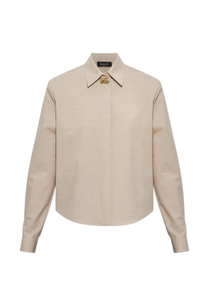 Fabiana Filippi Boxy knot-detail long-sleeve shirt - Neutrals