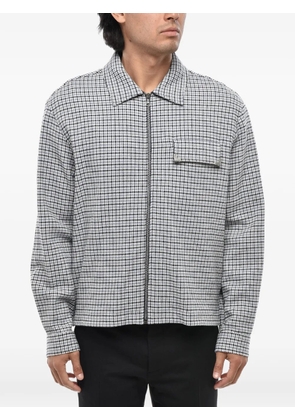 Palm Angels checked zip-up overshirt - White