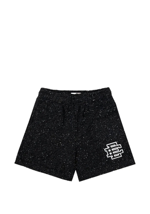 ERIC EMANUEL bouclé logo-print shorts - Black