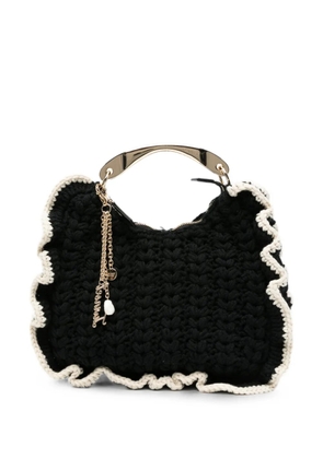 TWINSET crochet ruffled-trim tote bag - Black