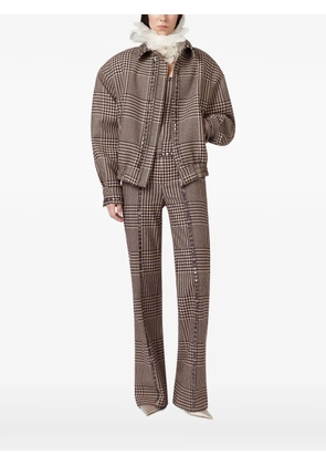 Giuseppe Di Morabito houndstooth-pattern stud-embellished jacket - Brown
