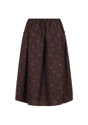 Cecilie Bahnsen floral-jacquard drawstring skirt - Brown
