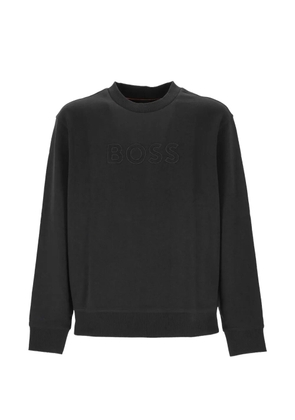 BOSS relaxed-fit sweatshirt in cotton terry with embroidered-logo - Black