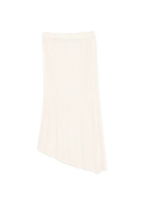 Issey Miyake Unfurling pleats asymmetric midi skirt - Neutrals