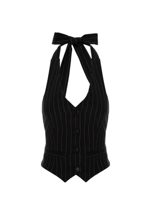HAMZA Kimi striped halterneck vest - Black