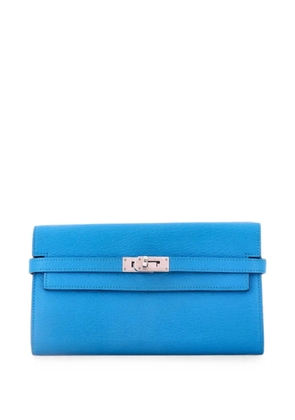 Hermès Pre-Owned Kelly Wallet Chevre Mysore Long small wallets - Blue