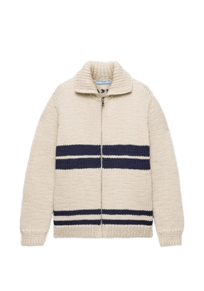 Prada wool zipper cardigan - Neutrals