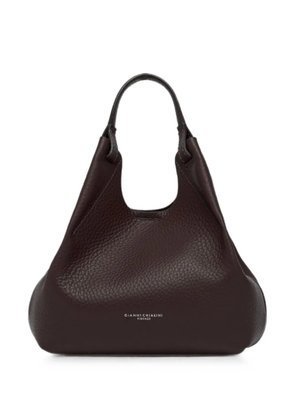 GIANNI CHIARINI Dua medium hammered-leather tote bag - Brown