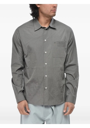 Off-White embroidered-logo poplin shirt - Grey