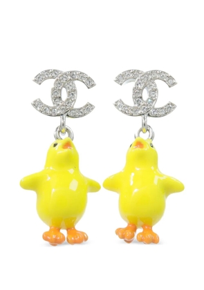 CHANEL Pre-Owned duck-drop earrings - Silver