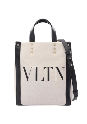 Valentino Garavani Pre-Owned 2010s VLTN logo Rockstud tote bag - Neutrals