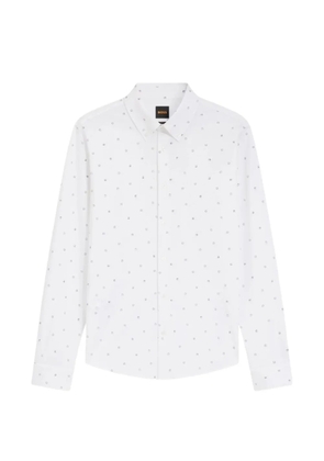 BOSS geometric-print button-down shirt - White