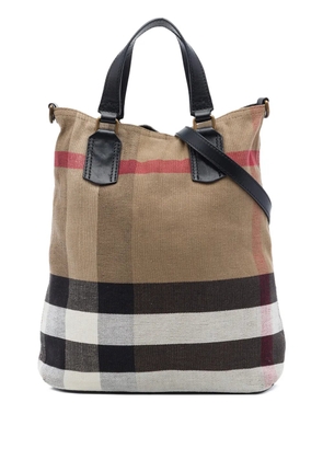 Burberry Pre-Owned 2000-2017 Mega Check Canvas Tottenham Brit satchel - Brown