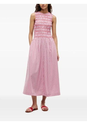 Tommy Hilfiger smocked striped dress - Red