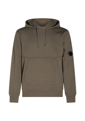 C.P. Company diagonal-raised fleece lens hooded sweatshirt - Neutrals