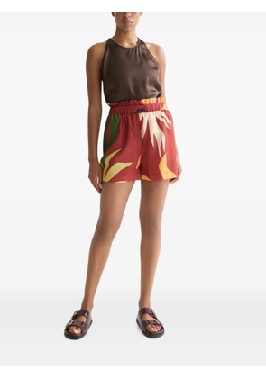 Scotch & Soda abstract-print paperbag-waist shorts - Red