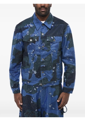 Off-White Evening camouflage-print crystal-embellished denim jacket - Blue