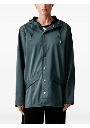 Rains hooded press-stud coat - Green