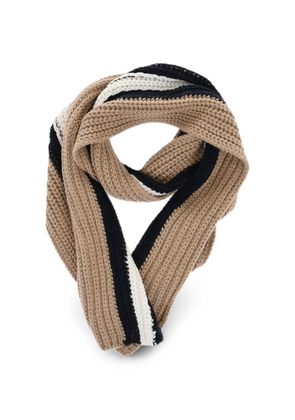 DSQUARED2 striped ribbed-knit scarf - Neutrals