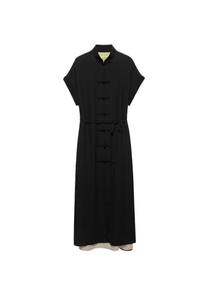Shanghai Tang silk frog-fastening shirt dress - Black