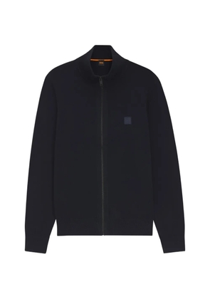 BOSS logo-patch zip-up sweatshirt - Black