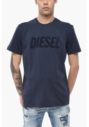 Diesel logo-patch jersey T-shirt - Blue