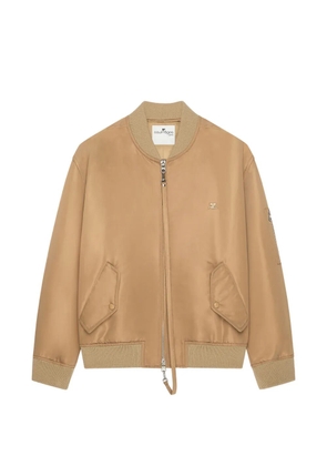Courrèges logo-embroidered bomber jacket - Neutrals