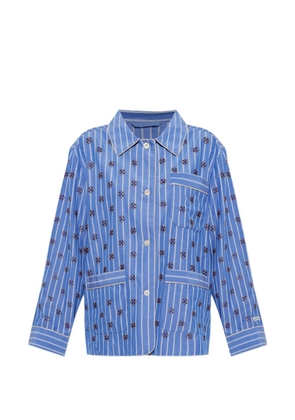 MUNTHE Vintager bead-embellished striped shirt - Blue