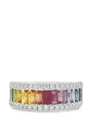 Lisa Nik Rainbow sapphire and diamond ring - Silver