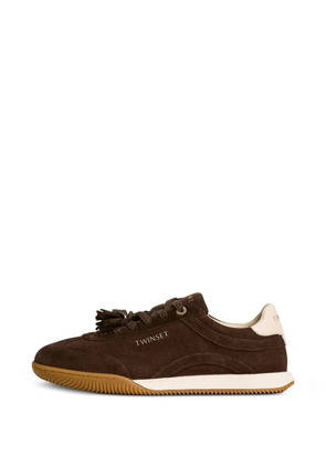 TWINSET suede trainers with tassels - Brown